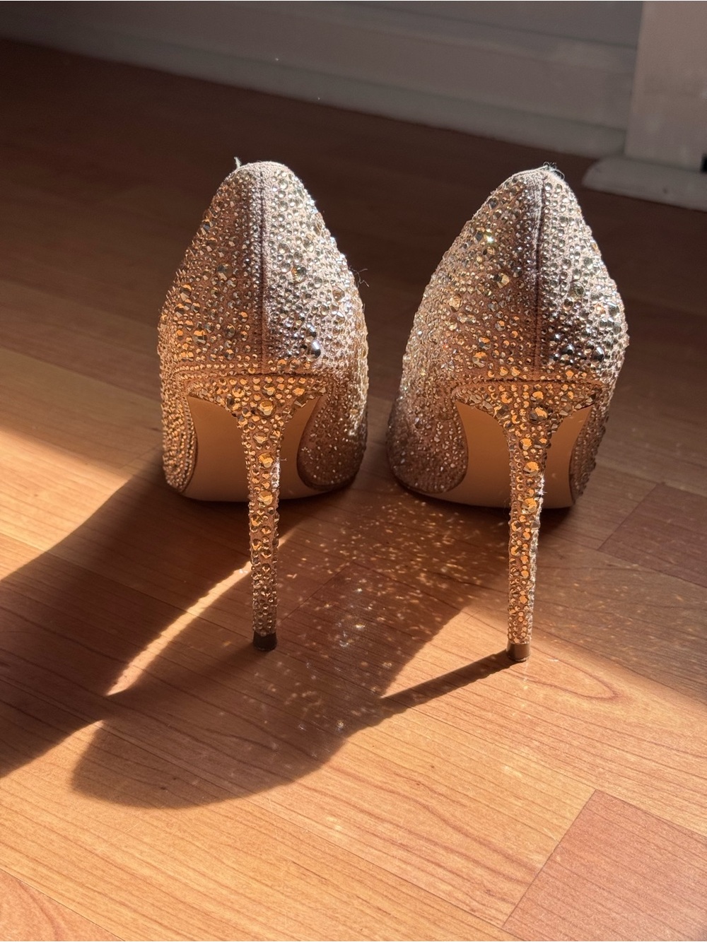 Steve Madden Champagne Rhinestone Stiletto Heels